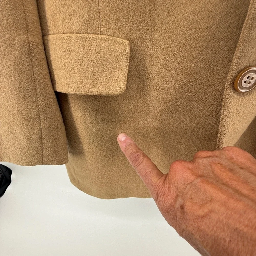 Vtg Bill‎ Blass Made in USA Wool Blazer Men's Tan Brown Classic Two Button Coat